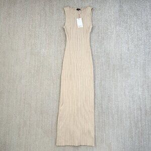 NWT Quince Cotton Cashmere Ribbed Sleeveless Maxi Sweater Dress S